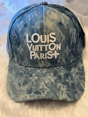 Navy Denim Monogram Baseball Cap